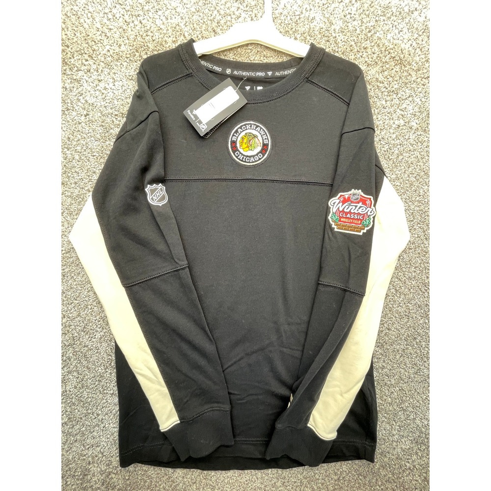 Fanatics Chicago Blackhawks Shirt Mens S Black NEW Winter Classic Long Sleeve